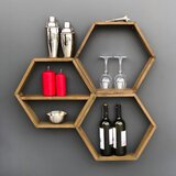 Woody Fashion Hex004 Walnut Wall Shelf Cene