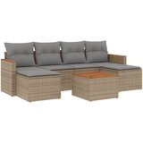 Maison Chic Seti vrtnega pohištva - Vrtna garnitura - Vrtni pohištvo set 7-delna z blazinami bež poli ratan, (21803649) | Shoptok.si