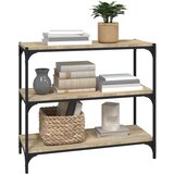 TV ormarić boja hrasta 80x33x70,5 cm konstruirano drvo i čelik | shoptok.hr