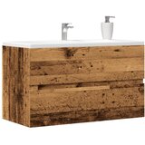 vidaXL Omarica za umivalnik starinski les 90x38,5x45 cm inž. les Cene