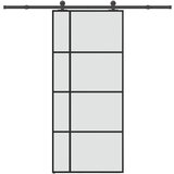 vidaXL Drsna vrata z opremo 90x205 cm ESG steklo in aluminij | Shoptok.si