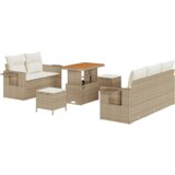  Set od 8 komada vrtnog kauča s jastučićima bež poli ratan akacija | shoptok.hr