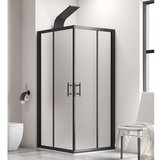 Karag kotna tuš kabina Flora 100 Nero Satin, črna, 80x130x190 cm, TKFNS80X130 | Shoptok.si