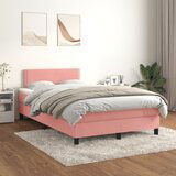 Maison Chic Box spring postelja - Vzmetna postelja z vzmetnico roza 120x200 cm žamet SL2293, (21889351) | Shoptok.si