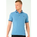 Dewberry T8586 MEN'S POLO NECK T-SHIRT-INDIGO-2 | Shoptok.si
