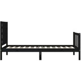  Za krevet s uzglavljem crna 100x200 cm od masivnog drva | shoptok.hr