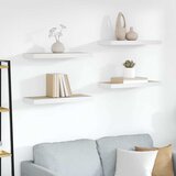  Plutajuće zidne police 4 kom hrast i bijele 60x23,5x3,8 cm MDF | shoptok.hr