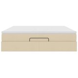 vidaXL Otomanski posteljni okvir z vzmetnico krem 160x200 cm blago | Shoptok.si