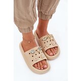 VINCEZA Women's Foam Slippers With Embellishments Beige 76055 | shoptok.hr