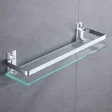 35cm Steklena kopalniška polica z aluminijastim nosilcem