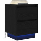 vidaXL Noćni ormarić s LED svjetlima crni 38x34x50 cm Cijene