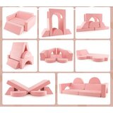  Dječji kauč, igraći kauč, dječja sofa s izmjenjivim pokrivačem, dim. 105,5 x 101 x 48 cm, ružičasta | shoptok.hr