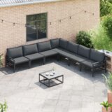 vidaXL Vrtna sedežna garnitura 7 pcs Antracitna Jeklo | Shoptok.si