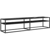 TV ormarić boja crnog mramora 180x40x40,5 cm od kaljenog stakla | Eponuda.com
