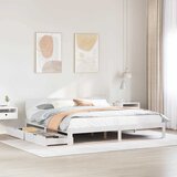Furnova Posteljni okvir s predali bel 180x200 cm trdna borovina, (22055396) Cene