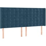  LED uzglavlje tamnoplavo 183 x 16 x 118/128 cm od tkanine | Eponuda.com