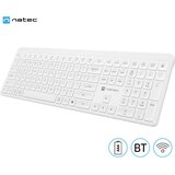 Natec Brezžična tipkovnica TANG, profesionalna, BT / USB 2.4GHz, tiha stikala, 2x AAA baterija, F1-F13, Windows / Android / Linux, USB-A, bela, (5000517157) Cene