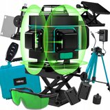  Aku. 16 linijski 360 zeleni gradbeni laserski nivelir 2x baterija + alu. stativ 106cm | Shoptok.si