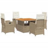  The Living Store Vrtna jedilna garnitura 5-delna z blazinami bež poli ratan - Vrtna Jedilna Garnitura, (21460822) | Shoptok.si