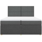  Krevet s oprugama i madracem tamnosivi 200 x 200 cm od tkanine | shoptok.hr