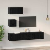  Set TV komoda 4 kom. Crni hrast Konstruirano drvo Crna 80 x 30 x 30 cm | Shoptok.si