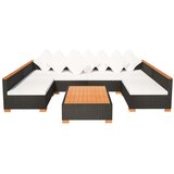  7-dijelna vrtna garnitura od poliratana s jastucima crna | shoptok.hr