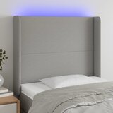  LED uzglavlje svjetlosivo 103 x 16 x 118/128 cm od tkanine | shoptok.hr
