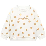 MANGO KIDS Sweater majica 'Garden' bež / oker / bijela melange