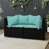 The Living Store Vrtni kotni kavči z blazinami 2 kosa črn poli ratan - Kotni Kavč, (21480659) | Shoptok.si