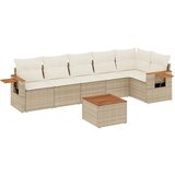 Maison Chic Seti vrtnega pohištva - Vrtna garnitura - Vrtni pohištvo set 7-delna z blazinami bež poli ratan, (21805851) | Shoptok.si