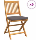  Sklopiva stolica s jastukom 6 pcs Siva 49 x 57,5 x 92 cm | shoptok.hr