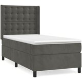 The Living Store Box spring postelja z vzmetnico temno siva 90x200 cm žamet - Box Spring Postelja, (21493249) | Shoptok.si