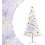 vidaXL umestno božično drevo med 150 led bela 150 cm pvc in jeklo, (5000111394) | Shoptok.si