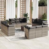  13-dijelni set vrtnih sofa poliratan s jastucima svijetlosivi | shoptok.hr