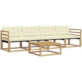  Set vanjskih sofa 5 pcs Bijela i krem 79 x 79 x 37 cm | shoptok.hr