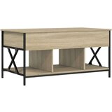 vidaXL Klubska mizica sonoma hrast 100x55x50 cm inž. les in kovina | Shoptok.si
