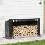  Stalak za drva za ogrjev s kišnom navlakom 200,5x60,5x110,5 cm | shoptok.hr