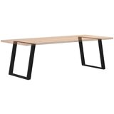 vidaXL noge jedilne mize v obliki črke u 2 kos črna 80x(72-73)cm jeklo | Shoptok.si