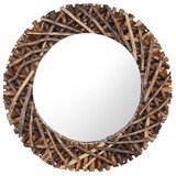 Zidno ogledalo od tikovine 60 cm okruglo | shoptok.hr