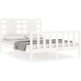 Maison Chic Posteljni okvir - Dvoposteljna postelja - Zakonska postelja brez vzmetnice bel 120x200 cm trdna borovina-J11219, (21774787) | Shoptok.si