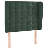  The Living Store Vzglavje z ušesi temno zeleno 93x23x118/128 cm žamet - Vzglavje, (21448527) | Shoptok.si