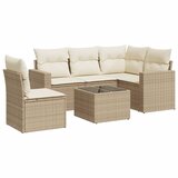  6-dijelni set vrtnih sofa s jastucima bež od poliratana | shoptok.hr