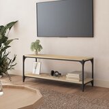 TV ormarić boja hrasta 100x33x41 cm konstruirano drvo i čelik | shoptok.hr