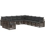 vidaXL Vrtna sedežna garnitura 11 pcs Siva poli ratan, (5000270579) | Shoptok.si
