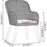  3-dijelni vrtni blagovaonski set s jastucima crni | shoptok.hr