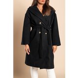Fenzy Elegantan Kaput S Kapuljačom, Crni | shoptok.hr