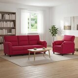  Set sofe 2 pcs Vinska crvena Baršun - boja crnog vina 1 sjedalo + trosjed | shoptok.hr