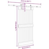  Klizna vrata NARVIK Prirodna i crna 95 x 210 cm (213,5 cm) | shoptok.hr