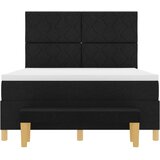 vidaXL Postelja z vzmetnico in klopjo Črna 140x200 cm Tkanina, (22083692) | Shoptok.si
