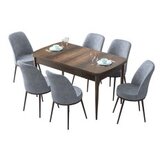 Hanah home set trpezarijski sto i 6 stolica zen baroque grey | ePonuda.com